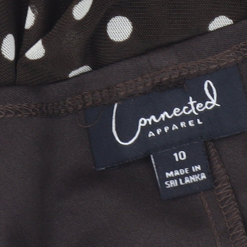 Connected Apparel Women's Black Polka Dot Dress 10