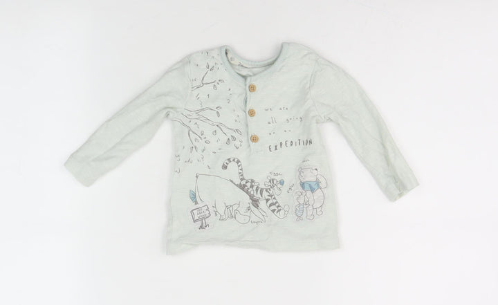 Disney Unisex Baby Blue T-Shirt 3-6M - Cute Pooh Graphic