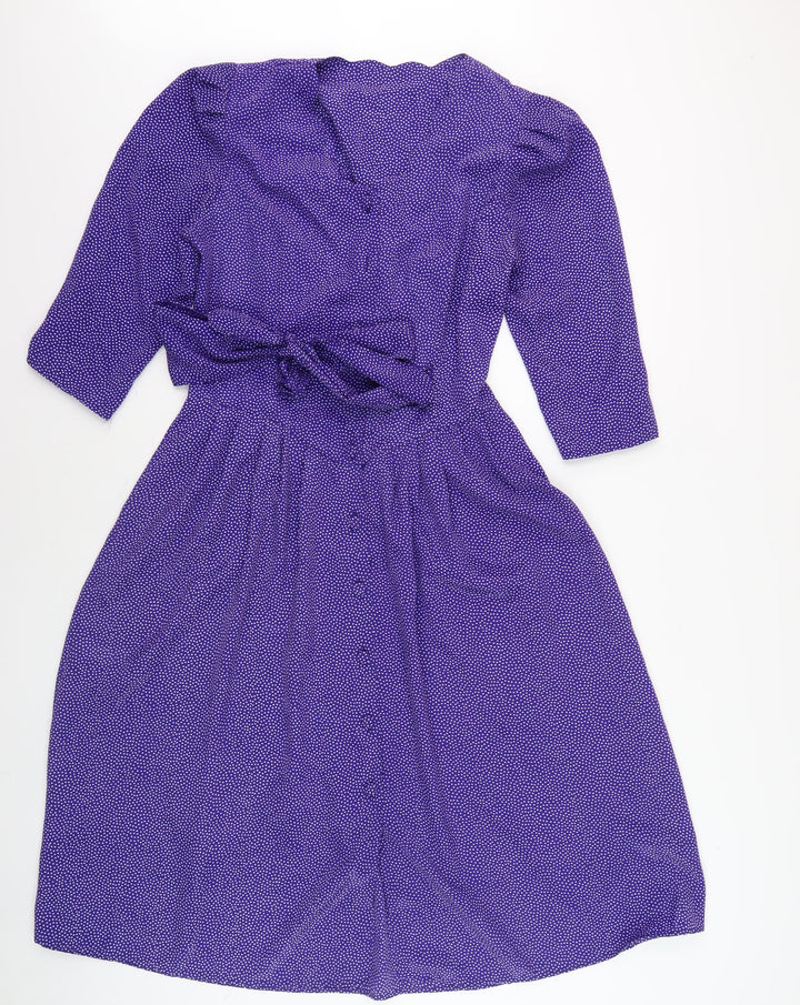 Yessica Purple Polka Dot Women's Dress Size 12