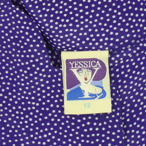 Yessica Purple Polka Dot Women's Dress Size 12