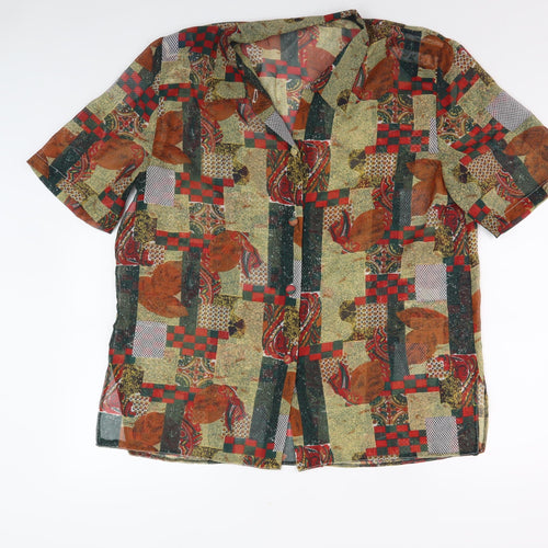 Women's Multicoloured Patchwork Blouse, Size 18