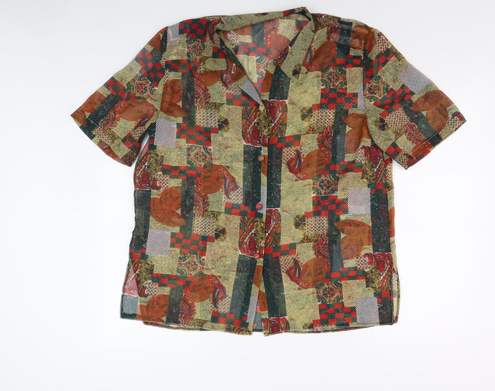 Women's Multicoloured Patchwork Blouse, Size 18