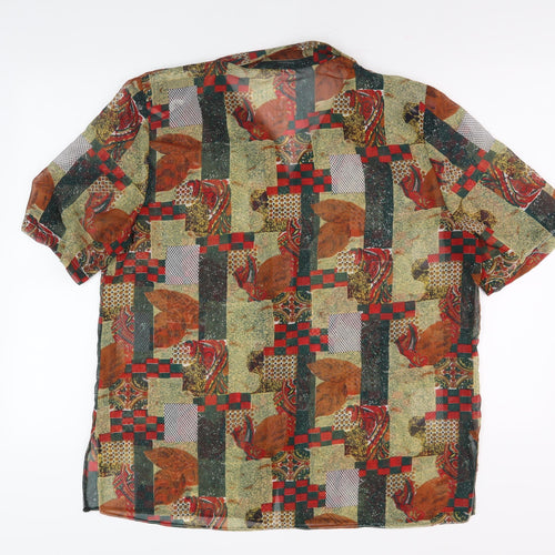 Women's Multicoloured Patchwork Blouse, Size 18