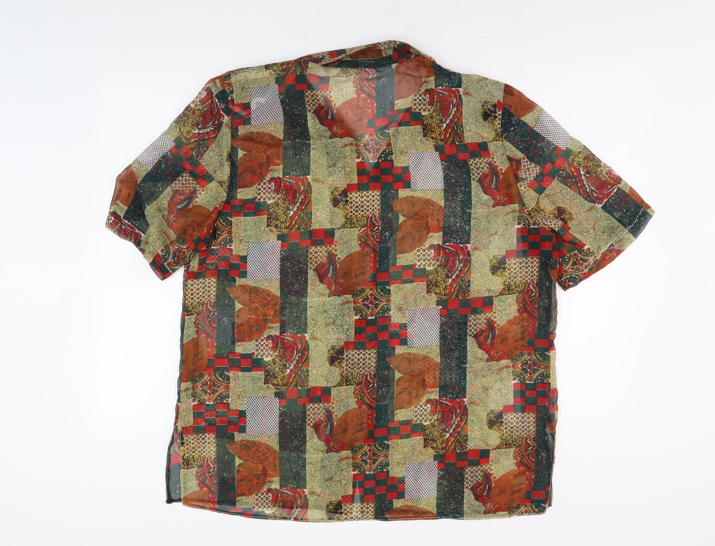 Women's Multicoloured Patchwork Blouse, Size 18