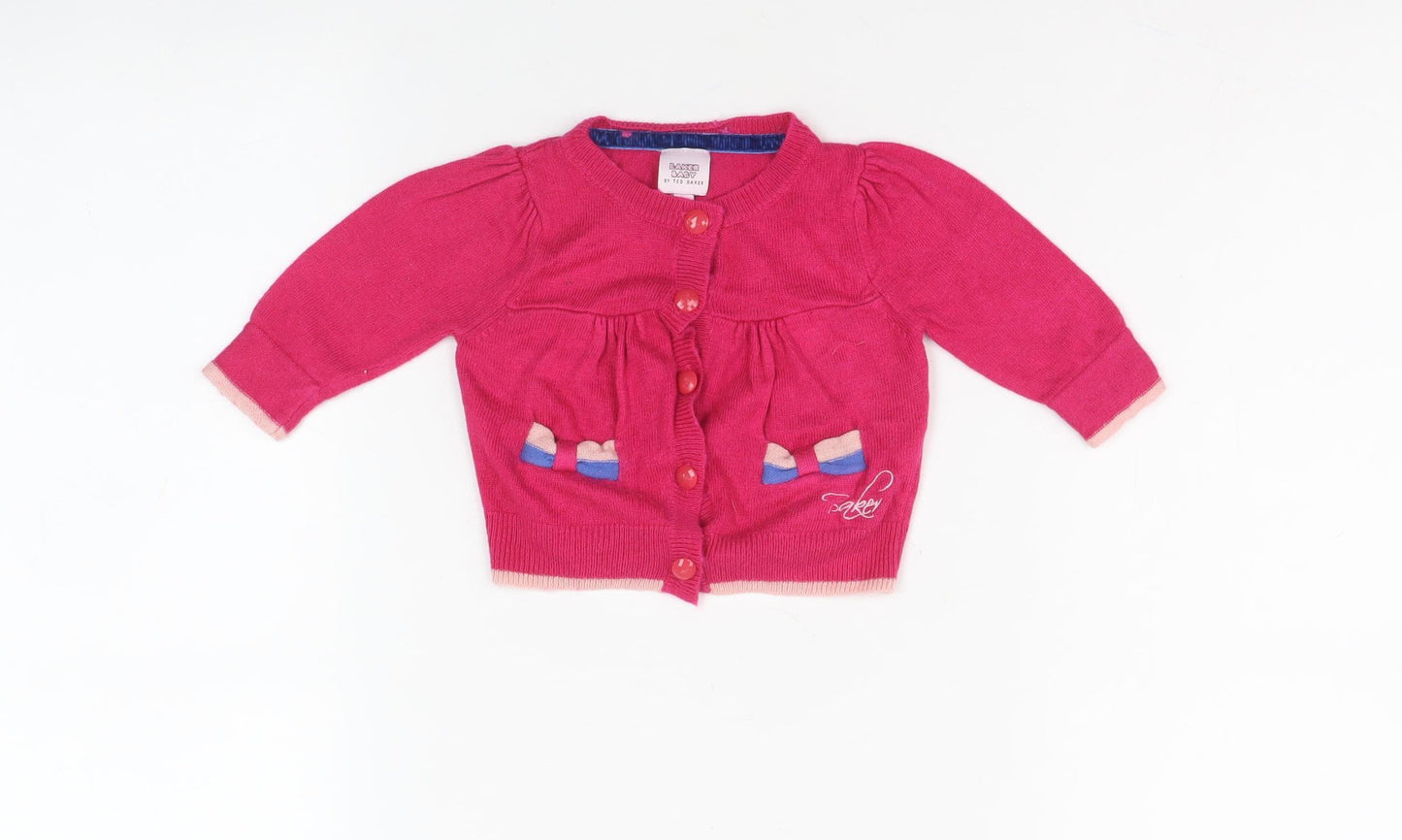 Baker by Ted Baker Pink Unisex Baby Cardigan 0-3 Months