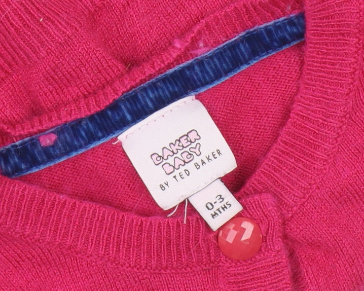 Baker by Ted Baker Pink Unisex Baby Cardigan 0-3 Months