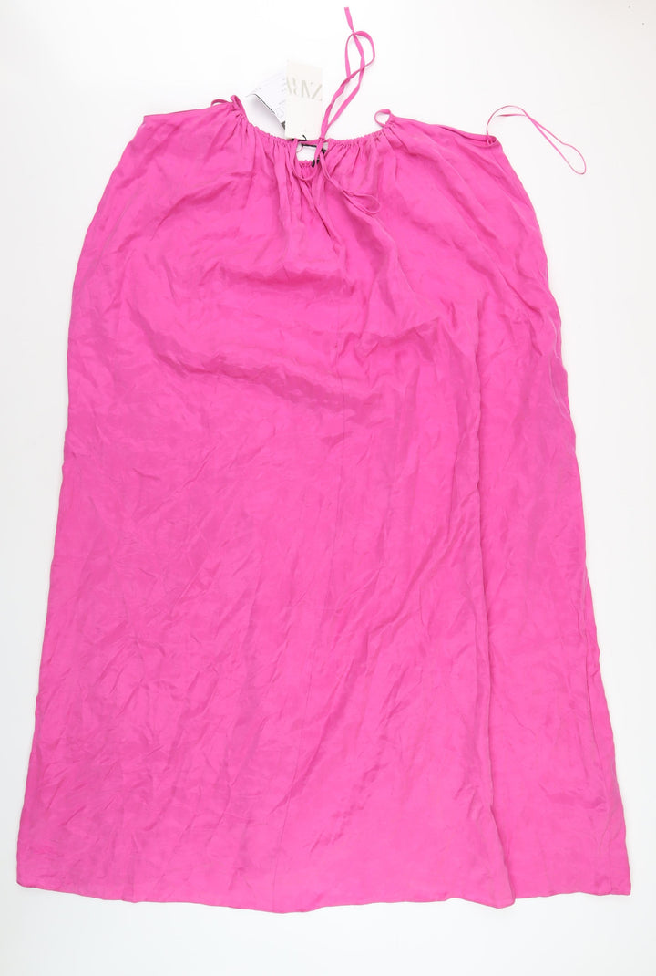 Zara Women Pink Halter Sleeveless Dress Size 8