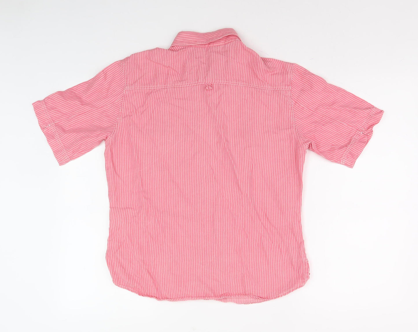 Marks & Spencer Women's Pink Striped Button-Up Shirt UK 12