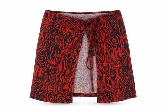 Front view of Collusion Women's Multicoloured Skirt, size 8, Animal Print