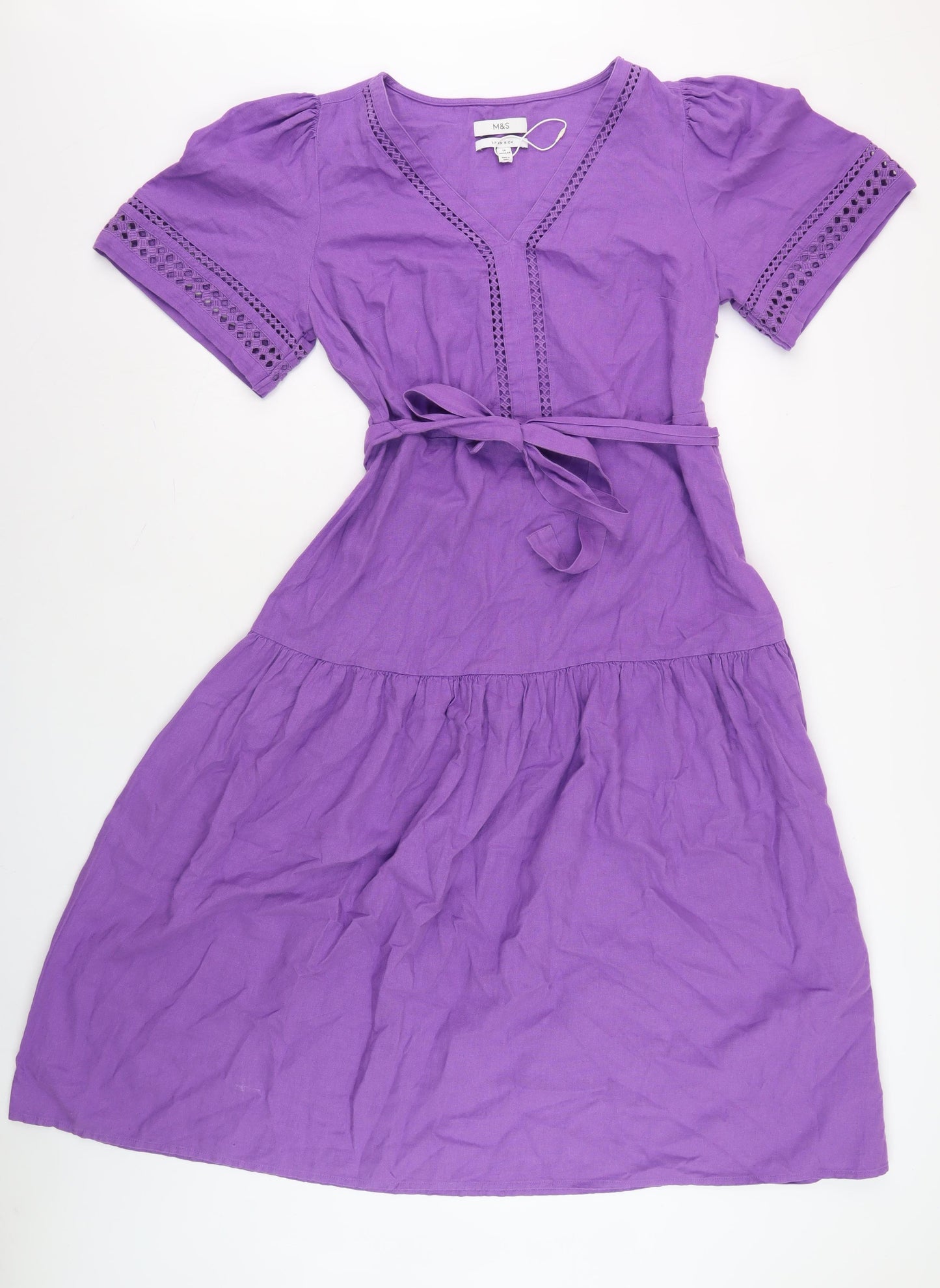 Marks and Spencer Purple A-Line Dress Size 14 Women