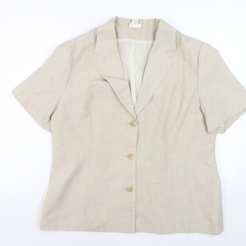 Opus Women's Beige Short Sleeve Blazer, Size 20