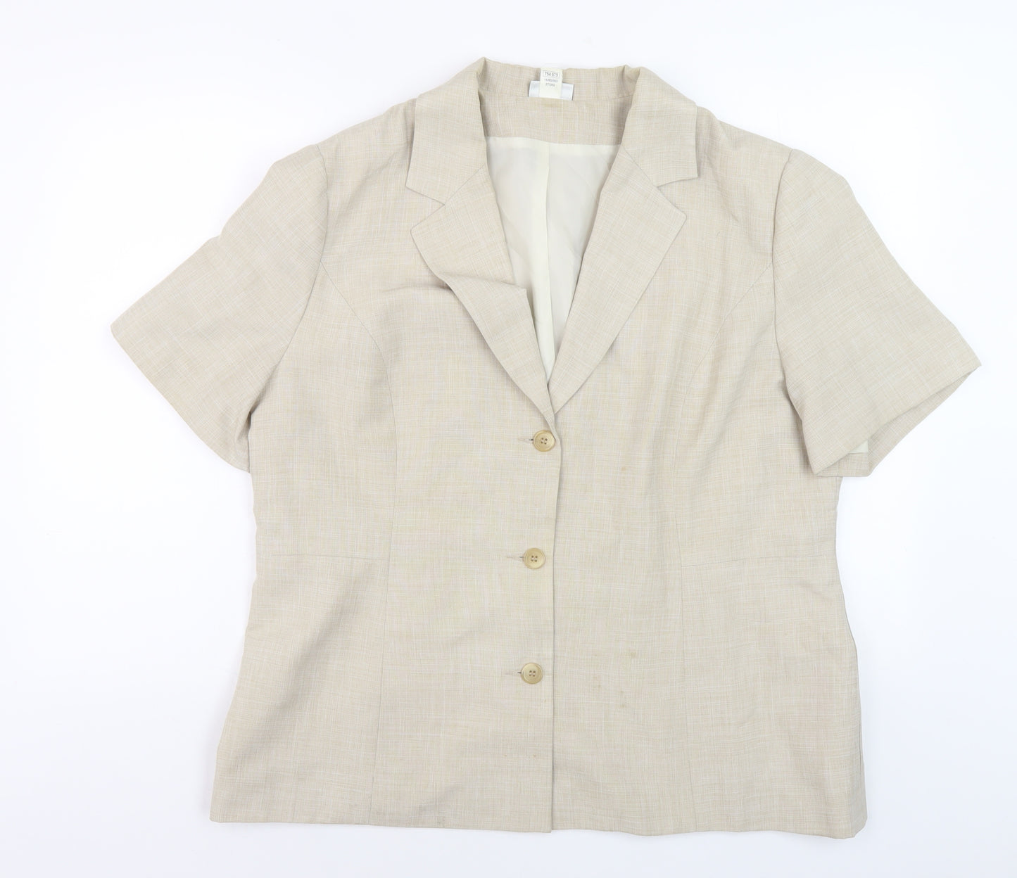 Opus Women's Beige Short Sleeve Blazer, Size 20
