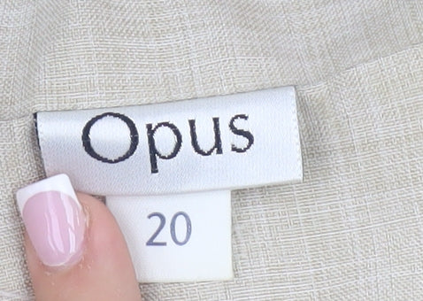 Opus Women's Beige Short Sleeve Blazer, Size 20