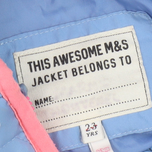 Marks and Spencer Unisex Blue Puffer Jacket 2-3 Yrs
