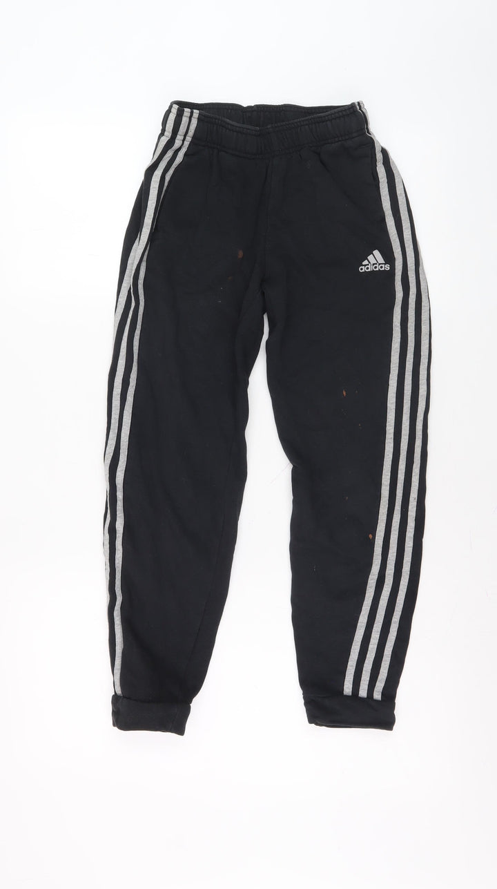 Adidas Boys Black Jogger Trousers, Size 12 Years
