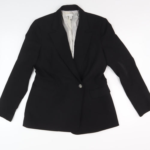 Topshop Women's Black Blazer Size 10 Regular Fit