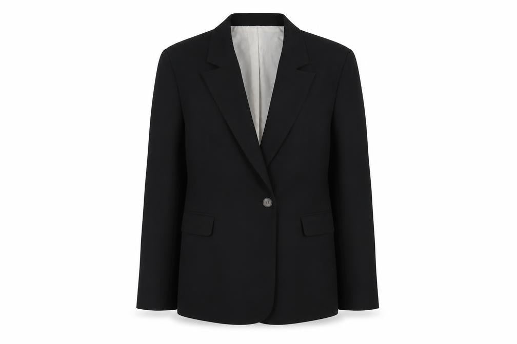 Front view of Topshop Women's Black Blazer, size 10, Regular Fit