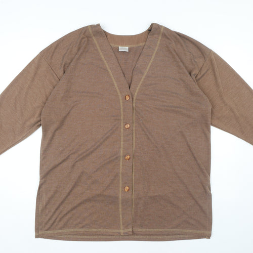 C&A Women's Brown Cardigan Size 22 V-Neck