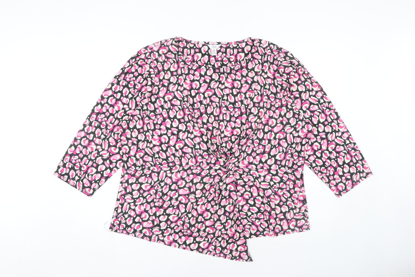 M&Co Women's Pink Animal Print Blouse Size 22