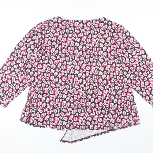 M&Co Women's Pink Animal Print Blouse Size 22