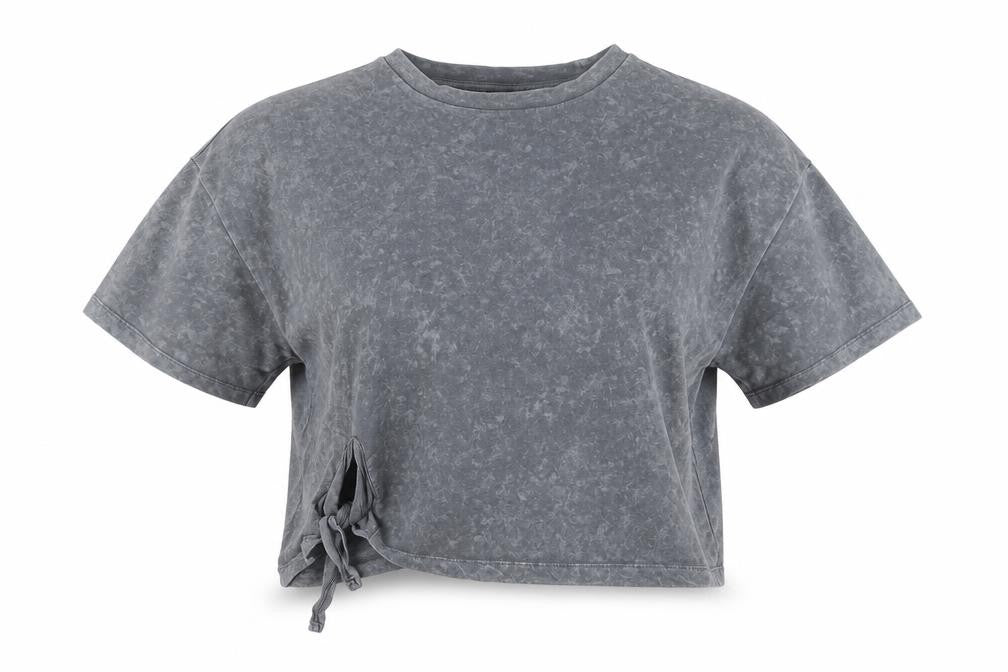 Front view of ASOS Women's Grey Cotton Relaxed T-Shirt, size 12