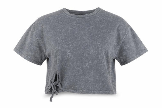 Front view of ASOS Women's Grey Cotton Relaxed T-Shirt, size 12