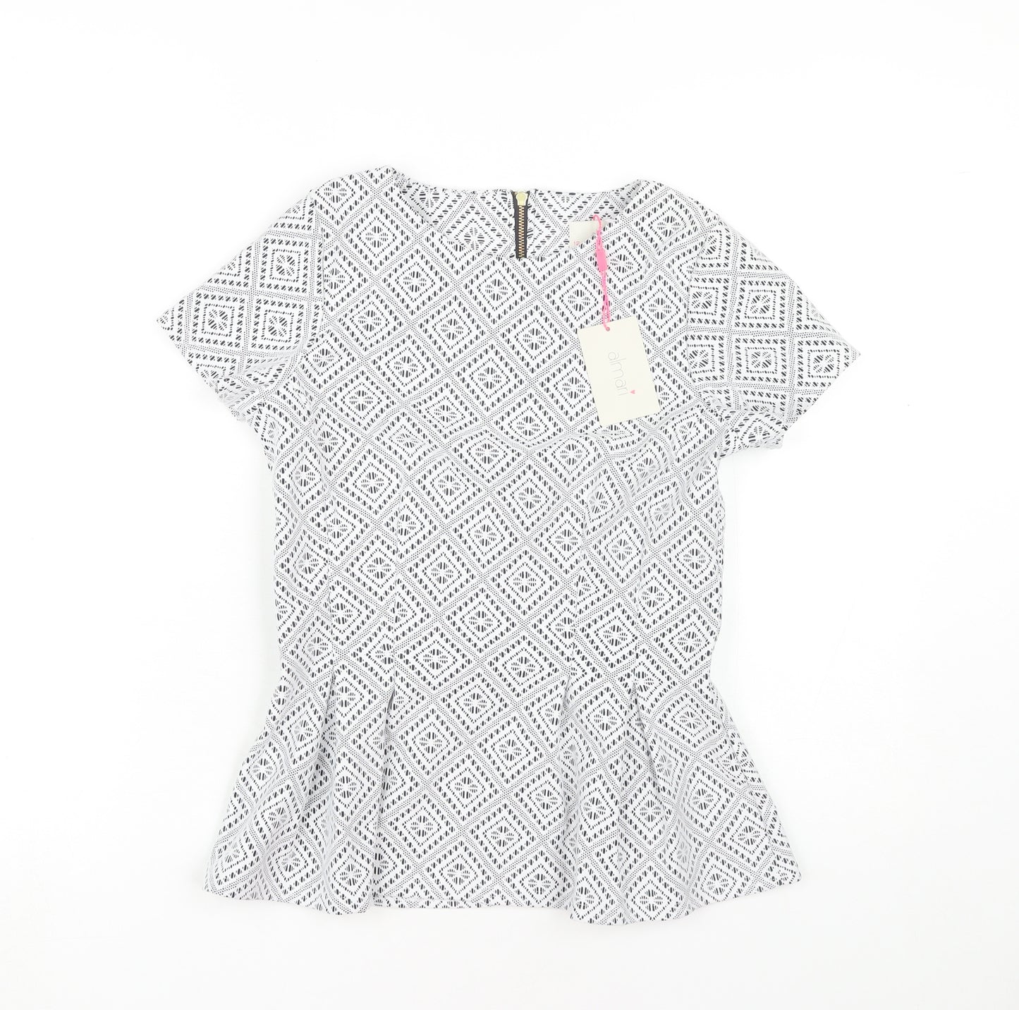 Almari Women's White Geometric Top