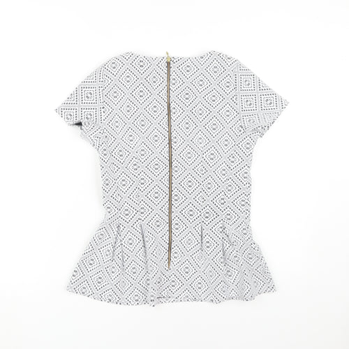 Almari Women's White Geometric Top