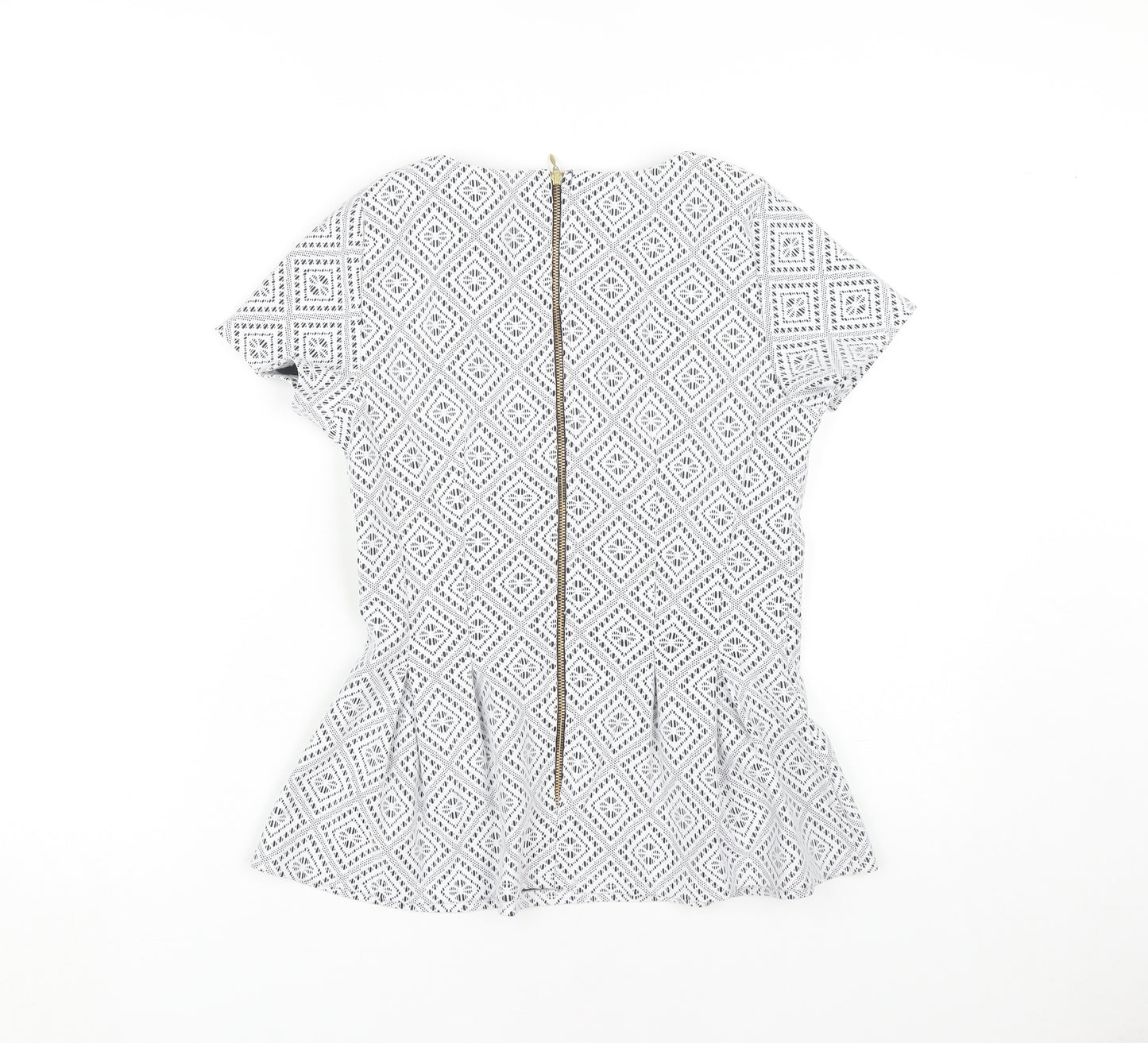 Almari Women's White Geometric Top