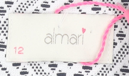 Almari Women's White Geometric Top