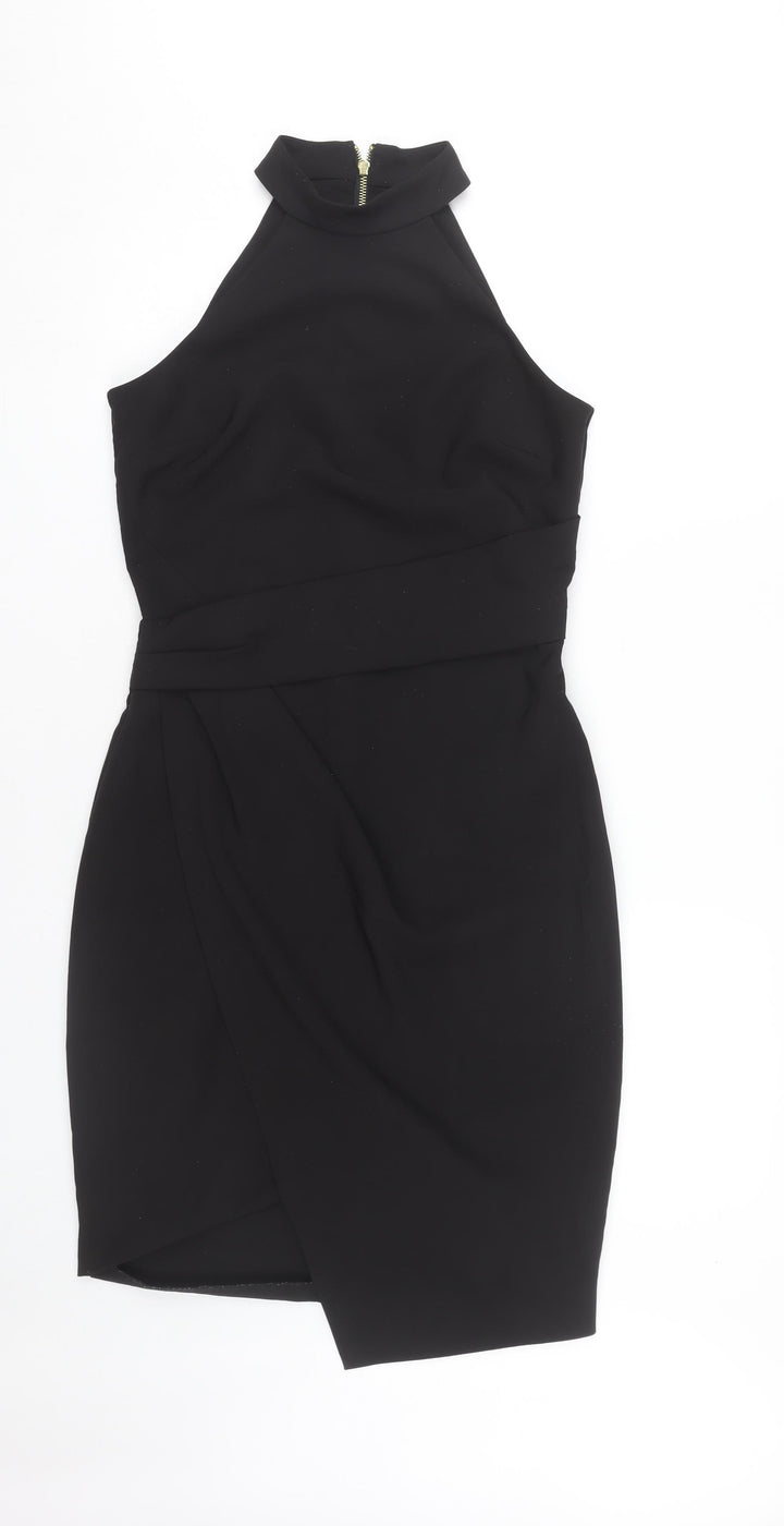 Lipsy Women's Black Bodycon Party Dress, Size 10