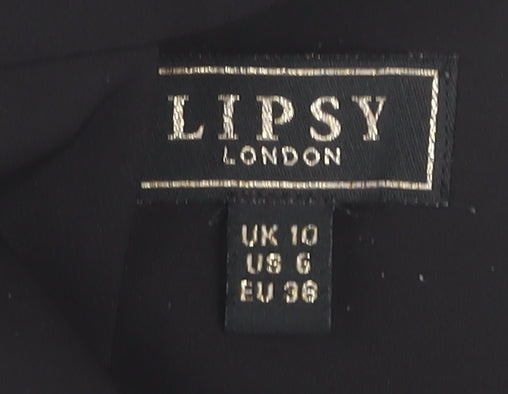 Lipsy Women's Black Bodycon Party Dress, Size 10