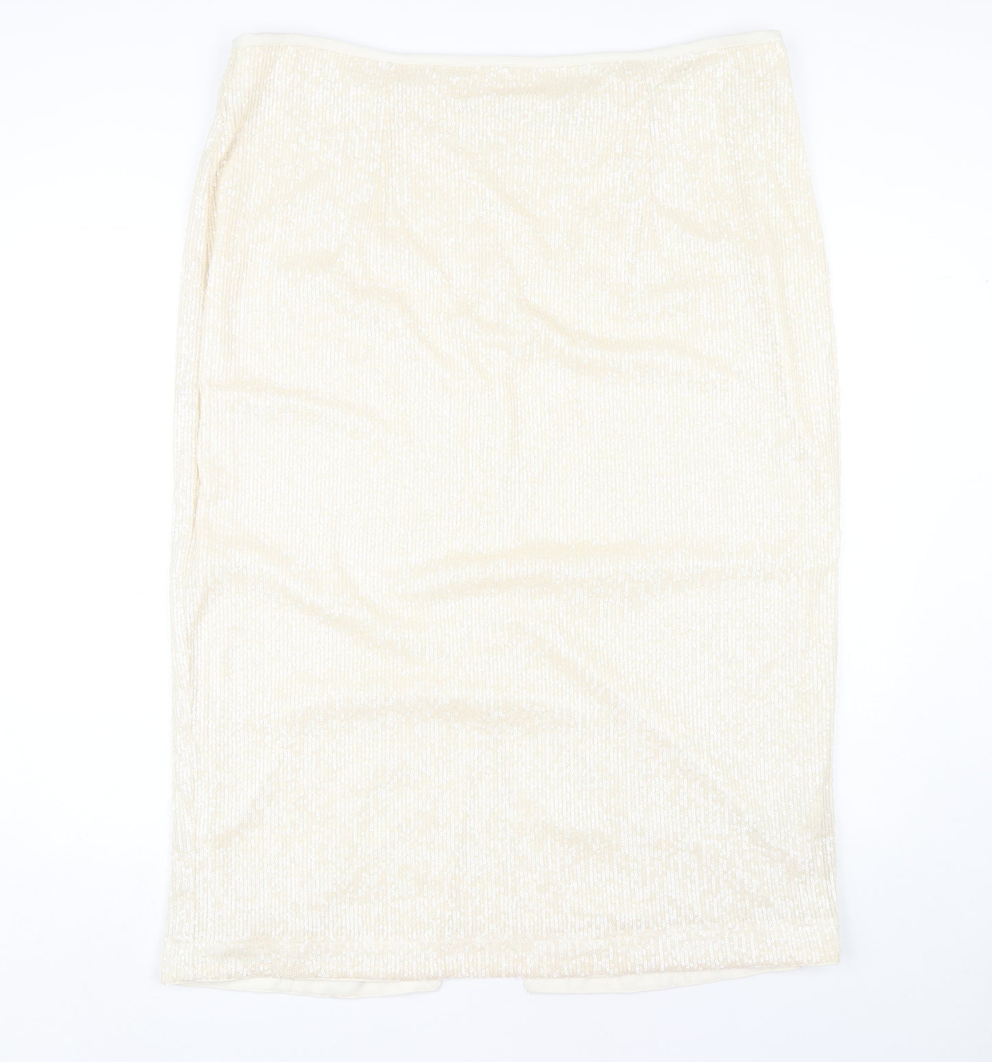 Marks and Spencer Women's Ivory Pencil Skirt - Size 22