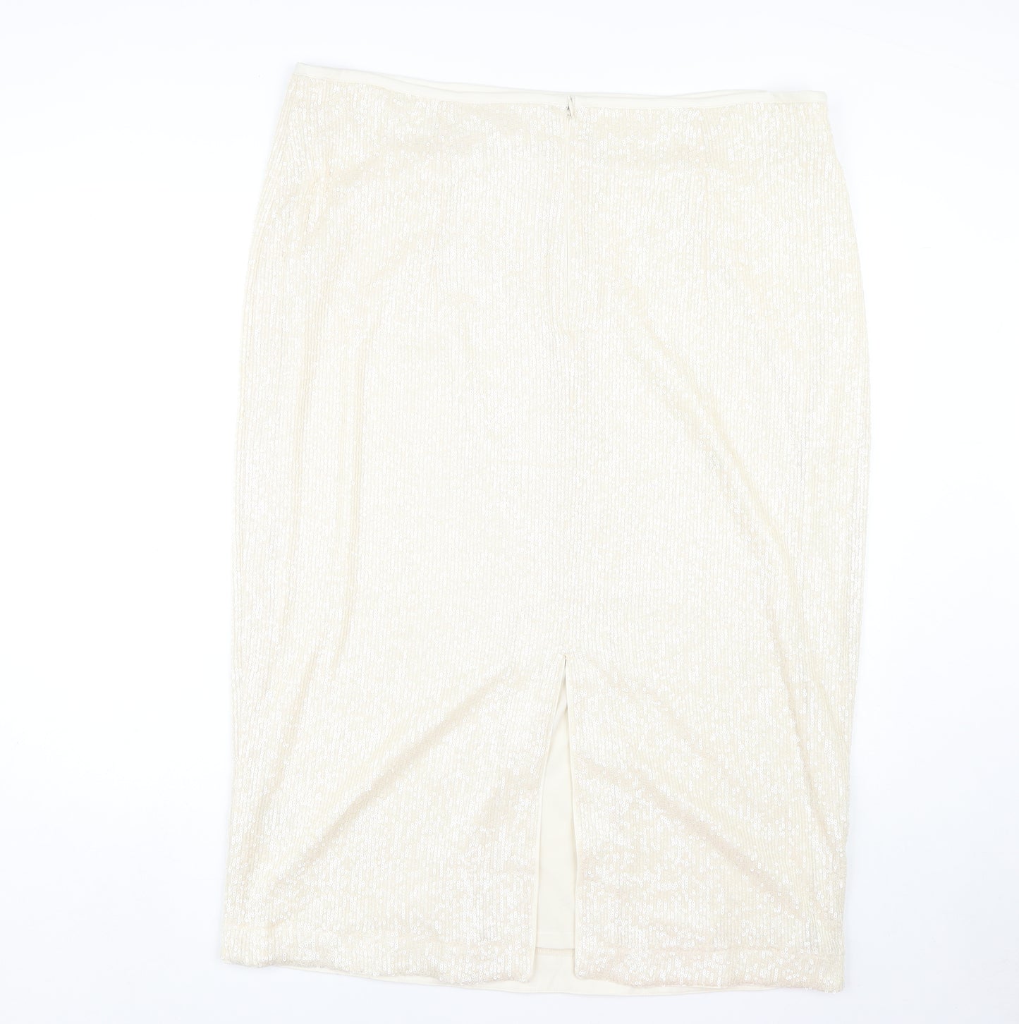Marks and Spencer Women's Ivory Pencil Skirt - Size 22