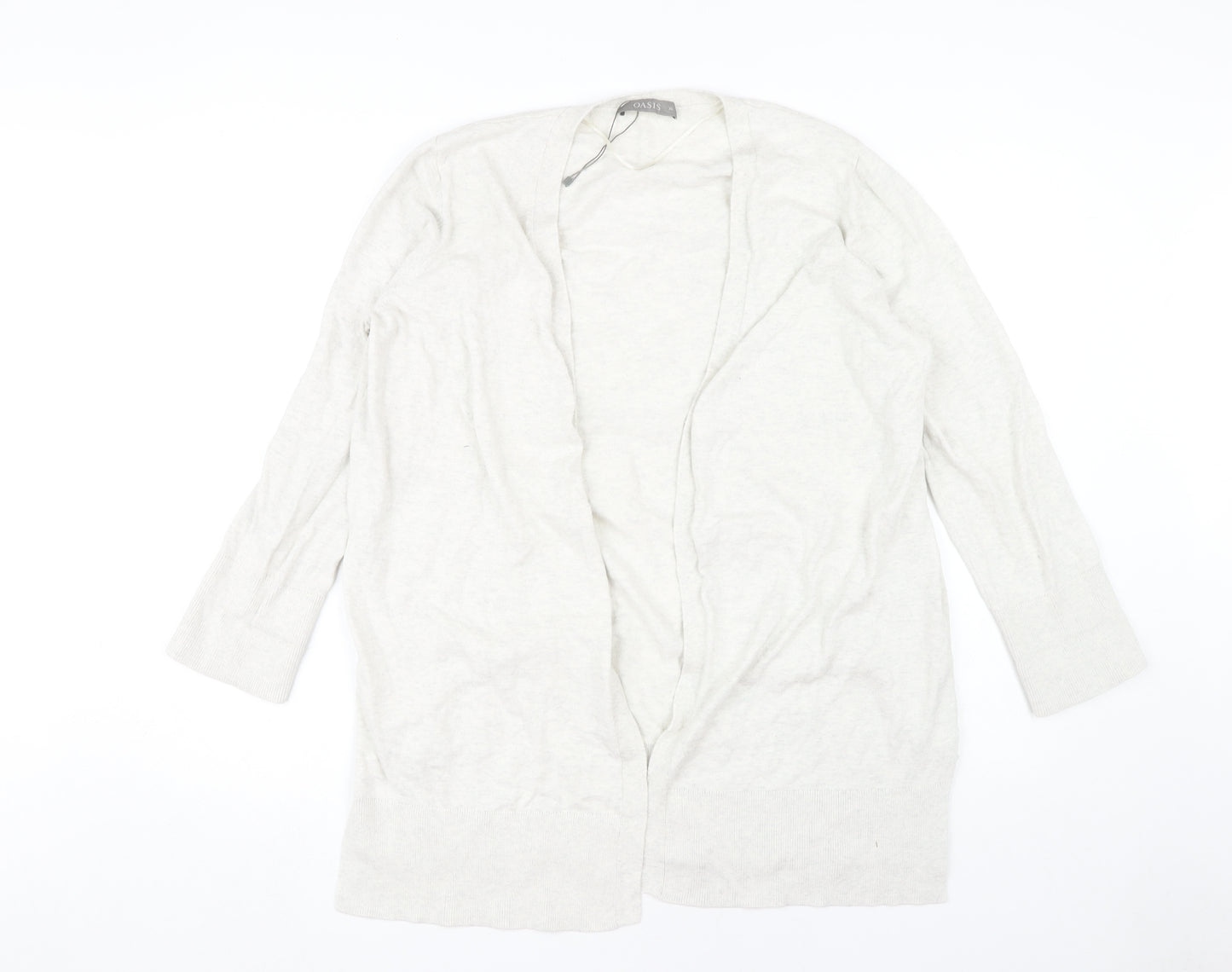 Oasis Women's Beige XL Open Front Cardigan Jumper