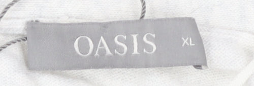 Oasis Women's Beige XL Open Front Cardigan Jumper
