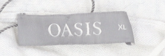 Oasis Women's Beige XL Open Front Cardigan Jumper
