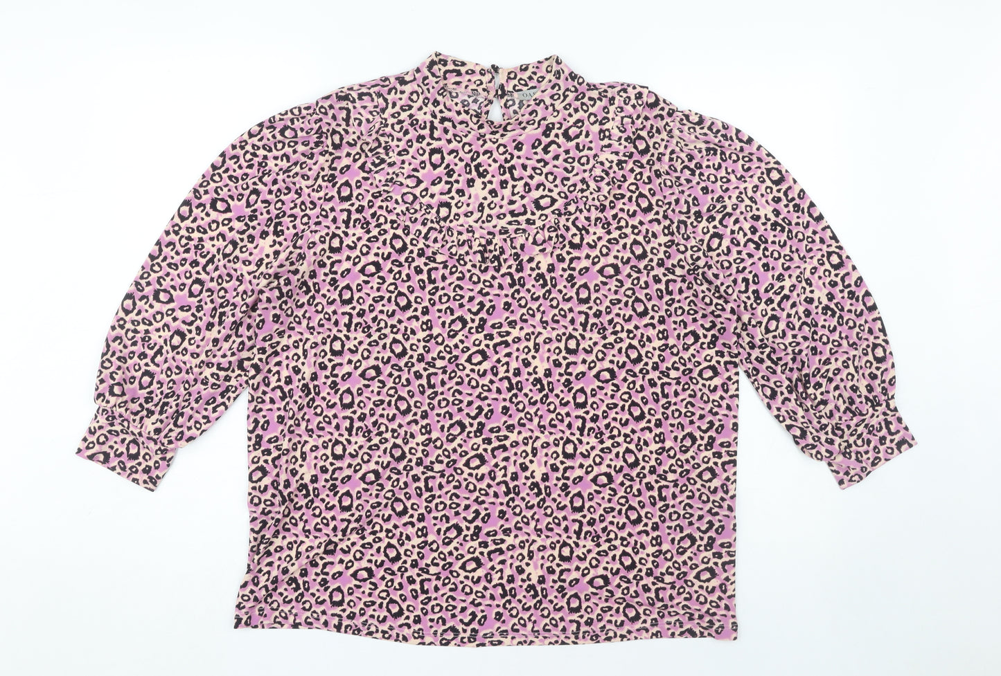 Oasis Women's Pink Animal Print Tunic Blouse, Size L