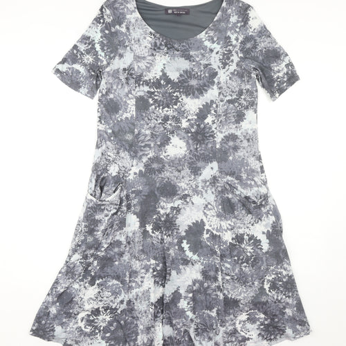 Marks and Spencer Women's Grey Floral Dress Size 12