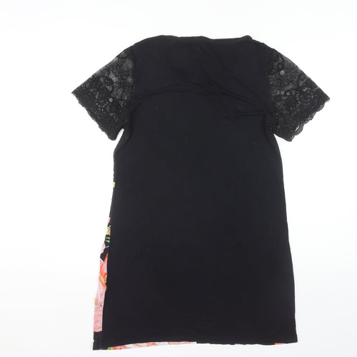 Lipsy Women's Black Floral Shift Dress Size 12
