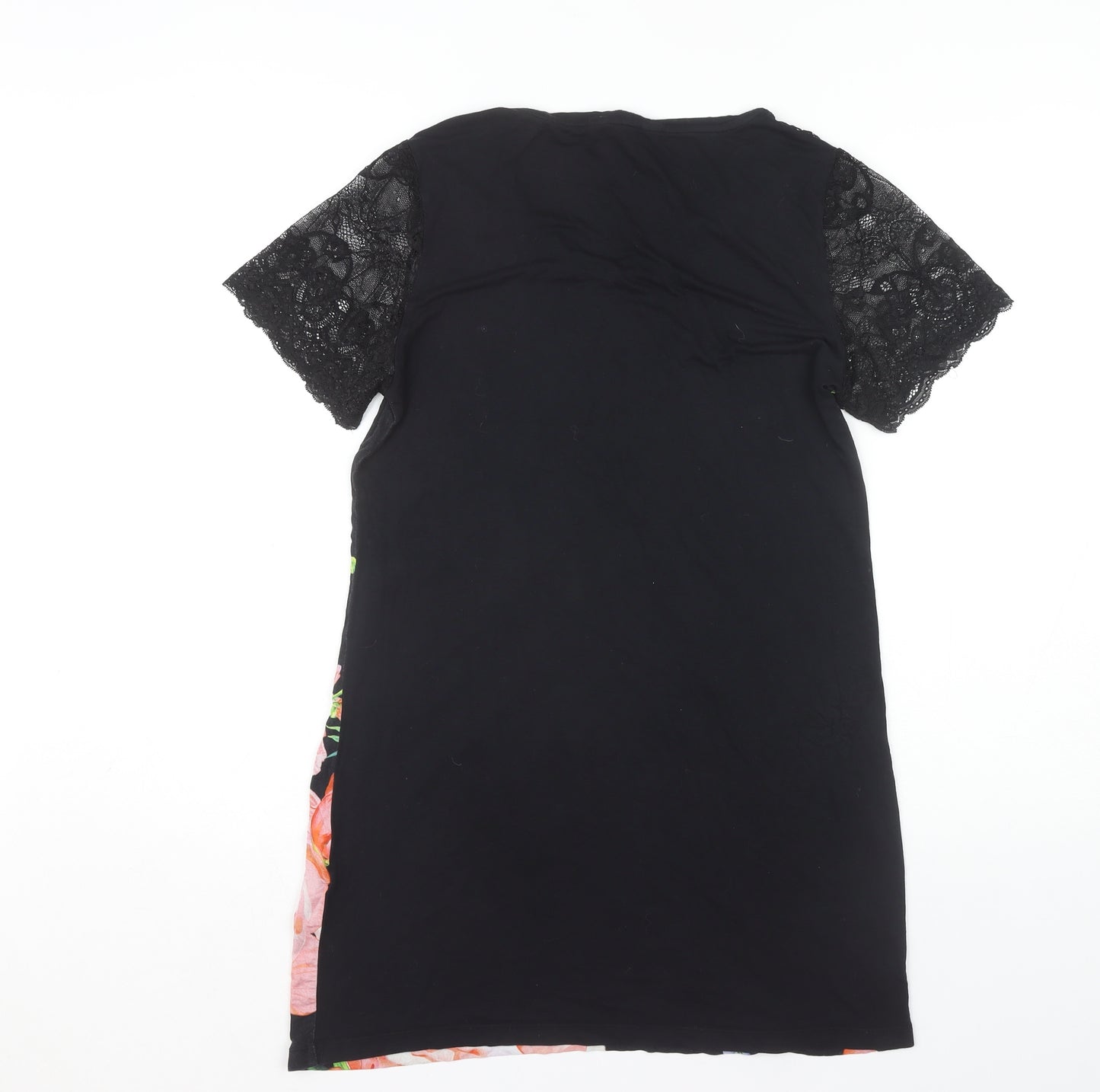 Lipsy Women's Black Floral Shift Dress Size 12