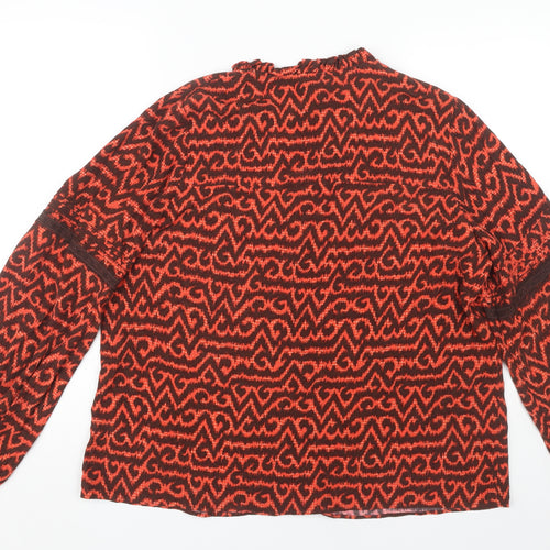 Marks and Spencer Red Geometric Blouse, Size 14, New