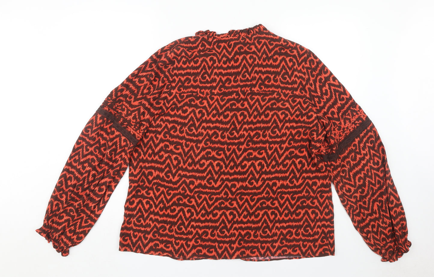 Marks and Spencer Red Geometric Blouse, Size 14, New