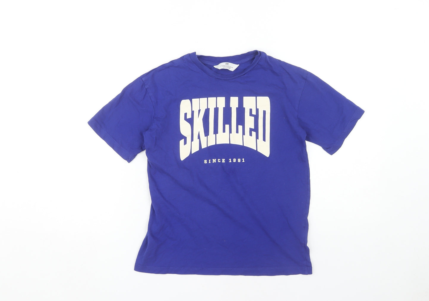 H&M Boys Blue Graphic Print T-Shirt 9-10 Years