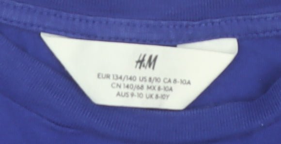 H&M Boys Blue Graphic Print T-Shirt 9-10 Years