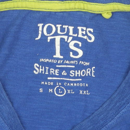 Joules Men's Blue Crew Neck T-Shirt - Size L