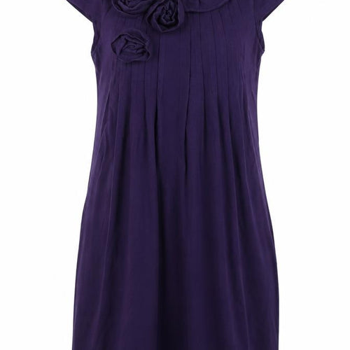 Next Women's Purple Dress Size 10 with Flower Accents