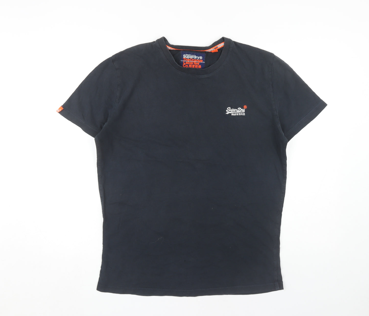 Superdry Men's Black Large T-Shirt, Cotton Crew Neck