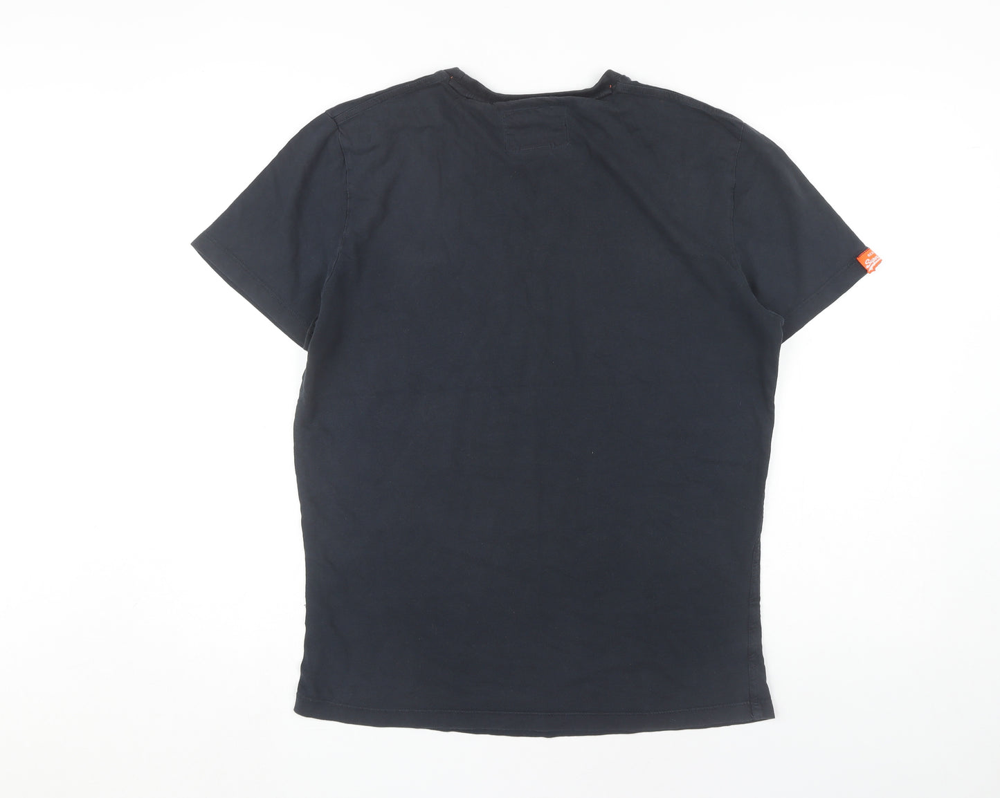 Superdry Men's Black Large T-Shirt, Cotton Crew Neck
