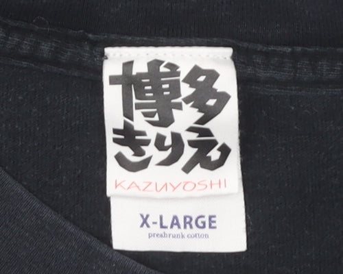 Kazuyoshi Men’s Black XL Graphic Print T-Shirt